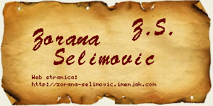 Zorana Selimović vizit kartica